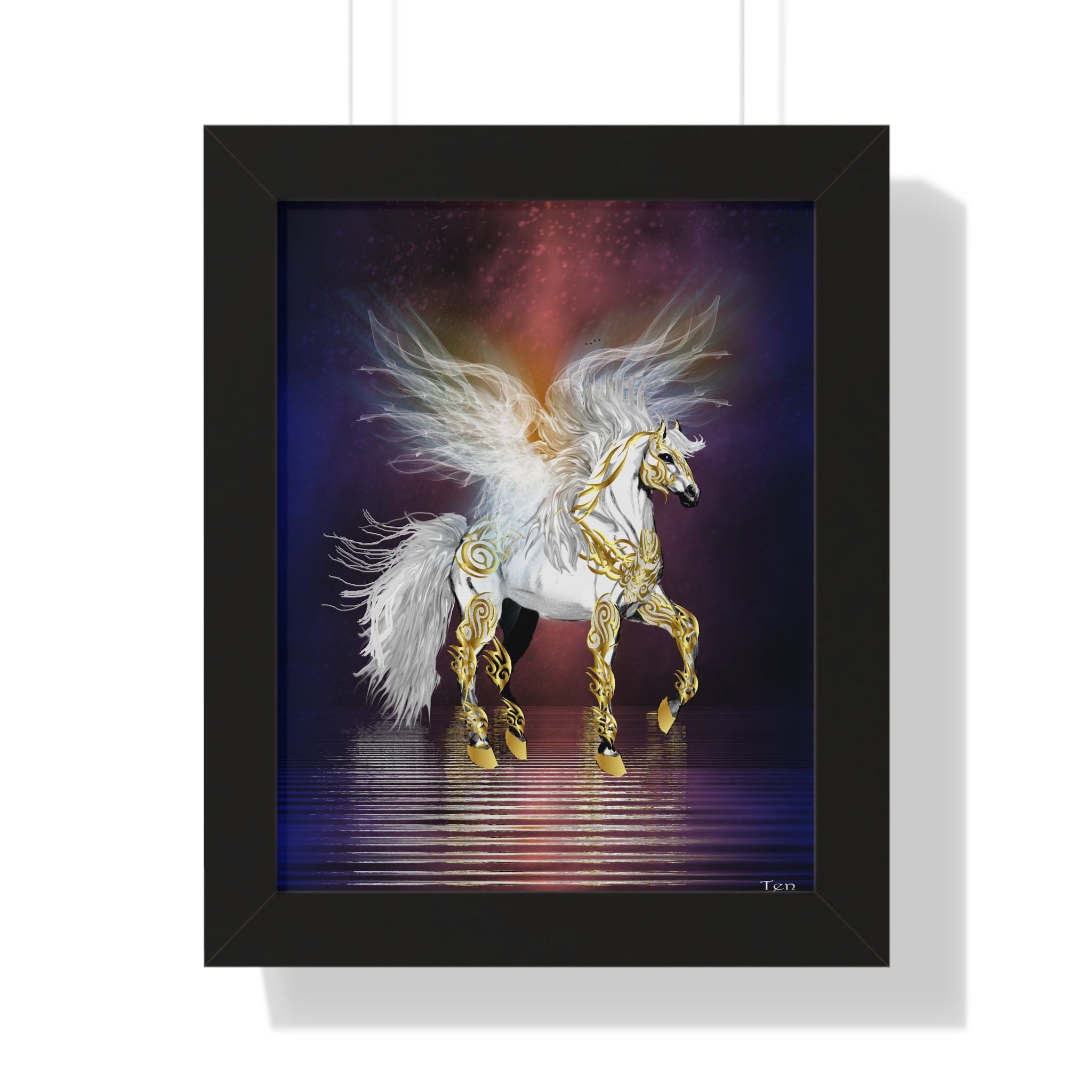 Pegasus Art Print — Framed Vertical Fantasy Poster