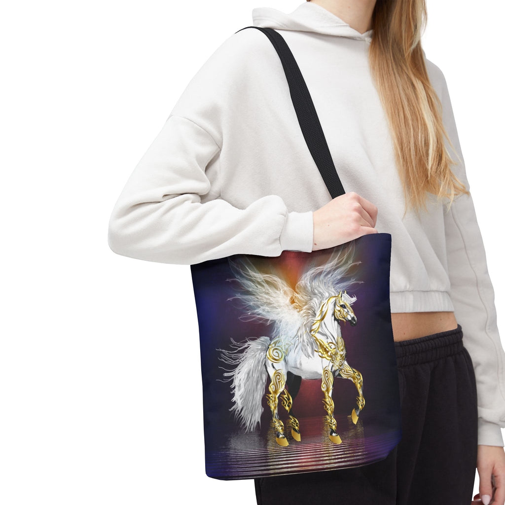 Pegasus Fantasy Tote Bag — Gold-Accented Pegasus Tote