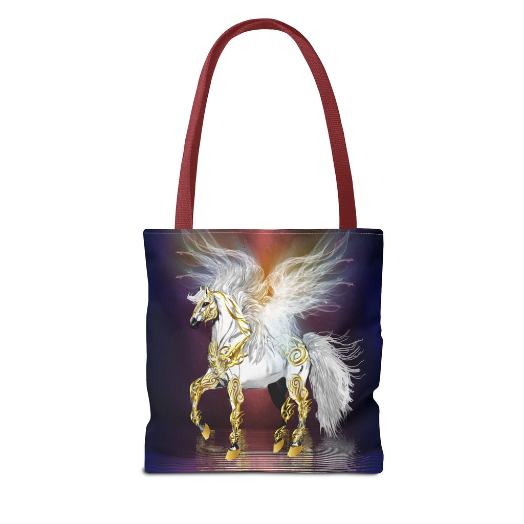 Pegasus Fantasy Tote Bag — Winged Gold-Accented Unicorn Tote
