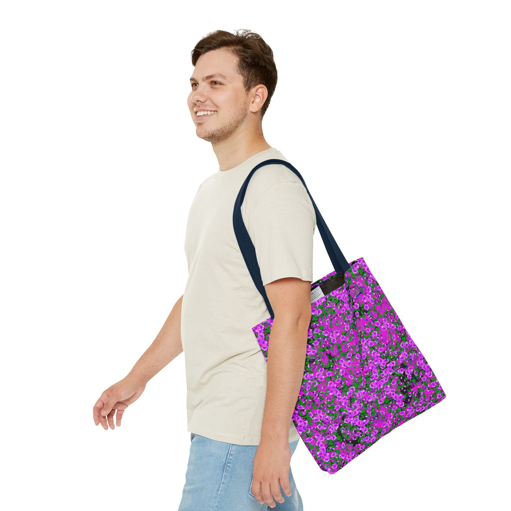 Pink Floral Pattern Tote Bag — All-Over-Print Reusable Shopper