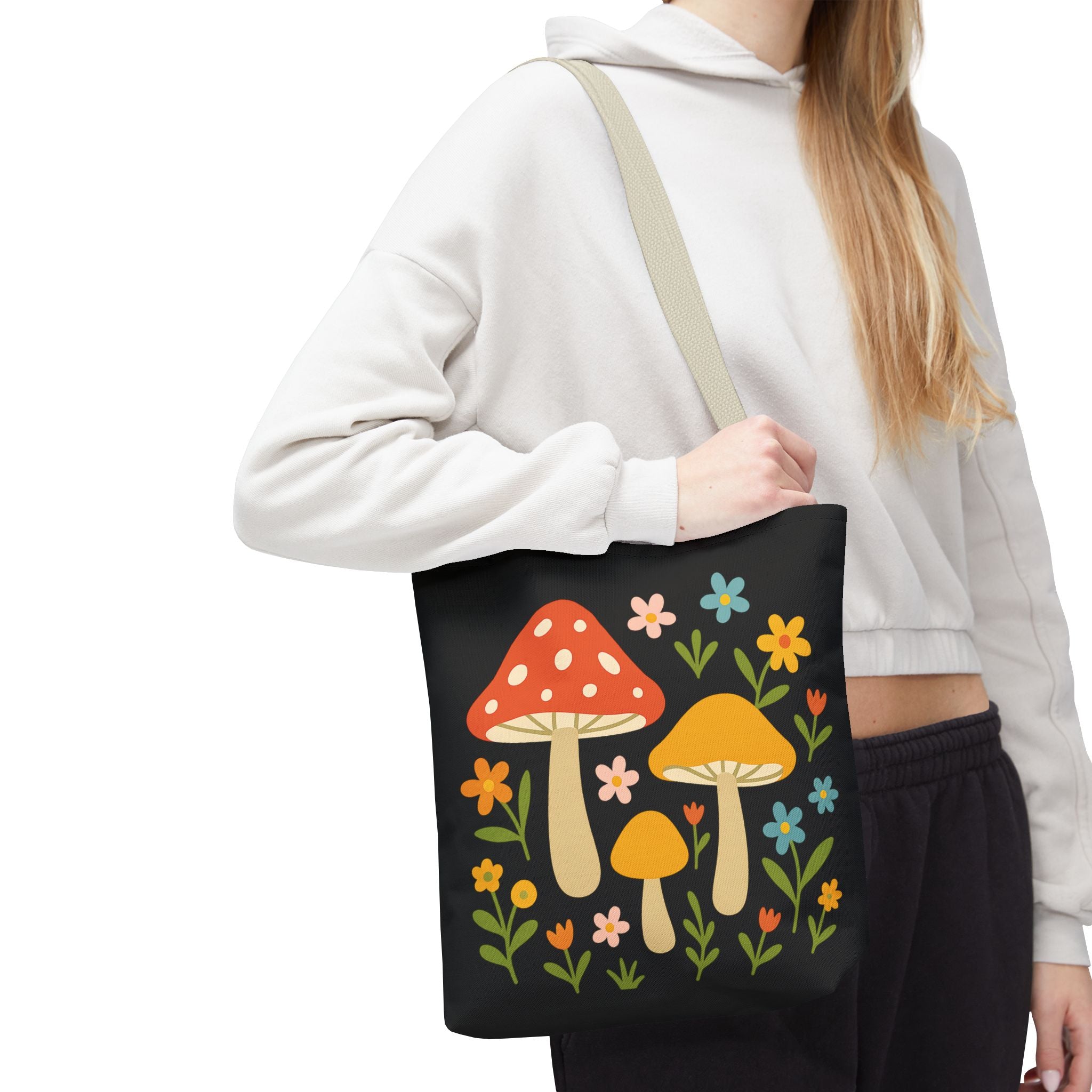 Mushroom Floral Tote Bag