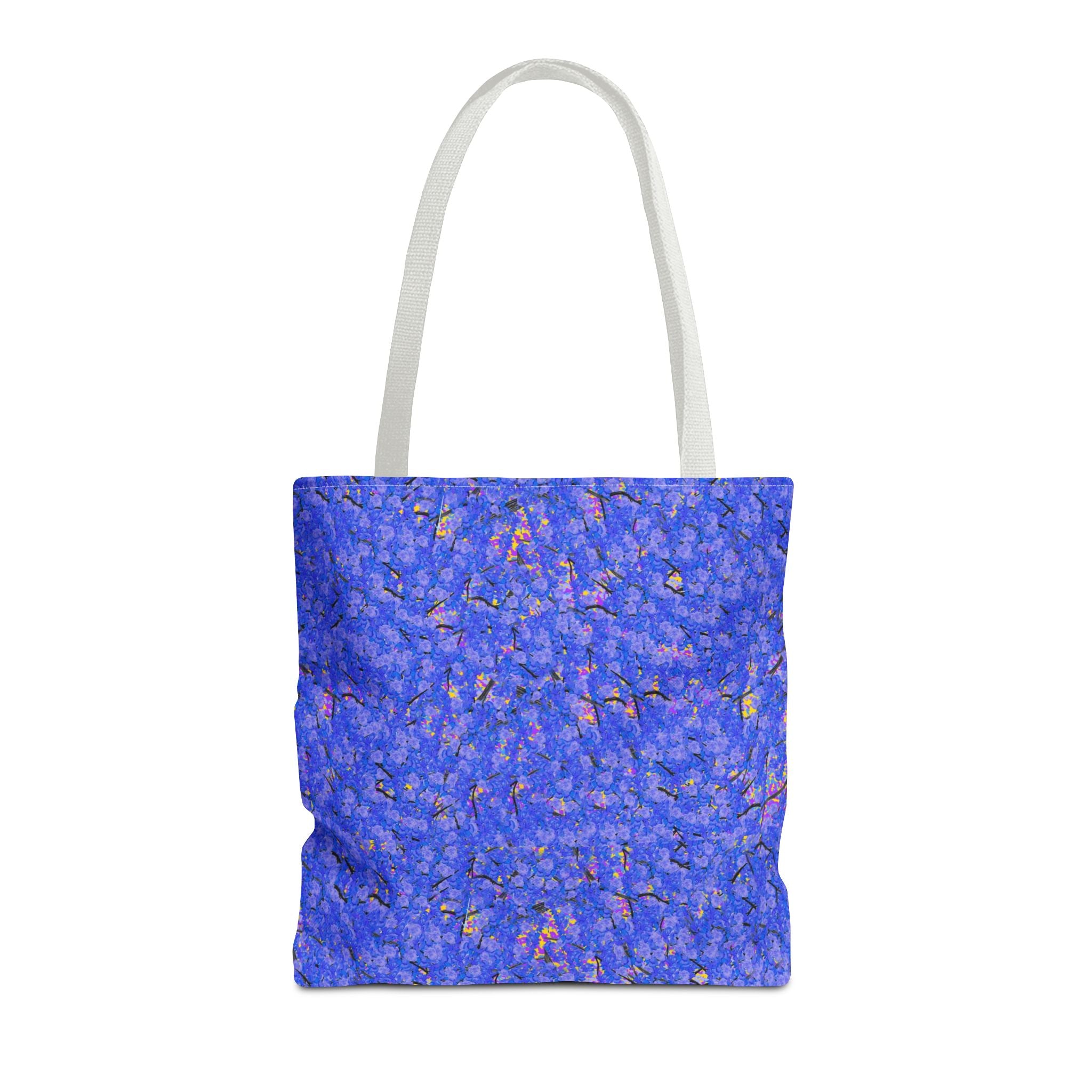 Blue Abstract Texture Tote Bag - Artistic All-Over Print Beach & Market Tote