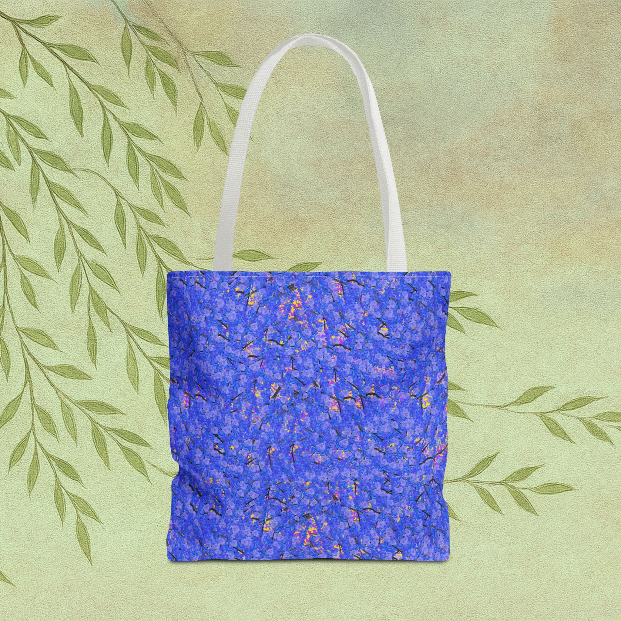Blue Abstract Tote Bag - Artistic All-Over Print Beach & Market Tote
