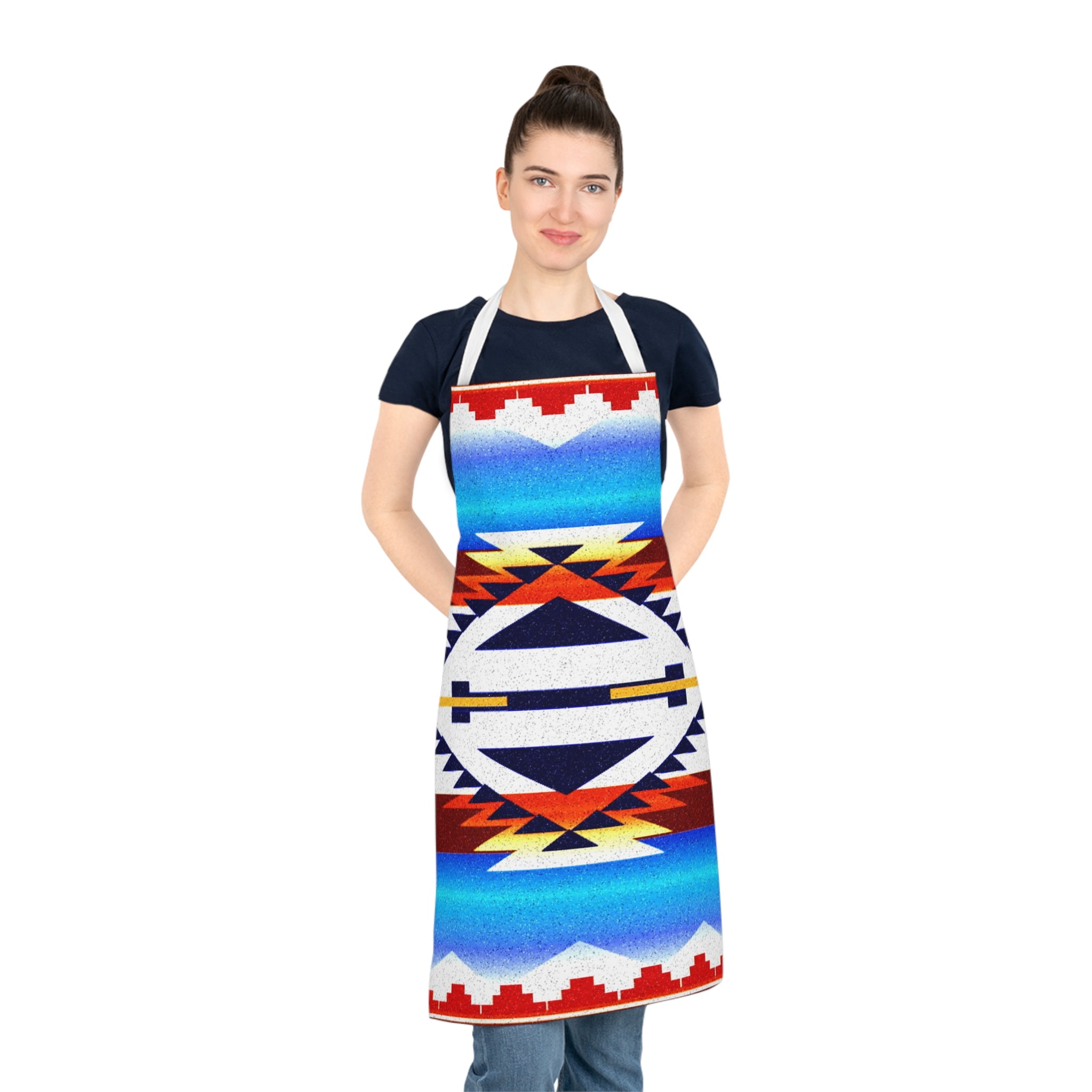 Southwestern Aztec Pattern Apron — Colorful Tribal Kitchen Apron