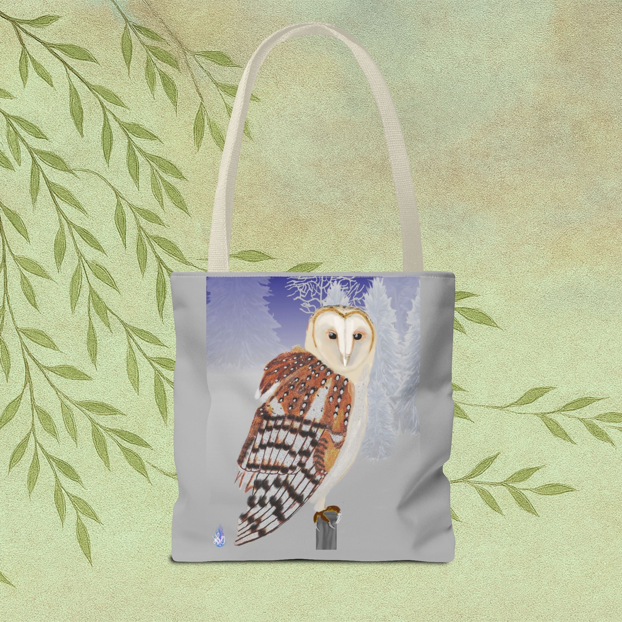 Barn Owl Tote Bag — Illustrated Wildlife Shoulder Tote