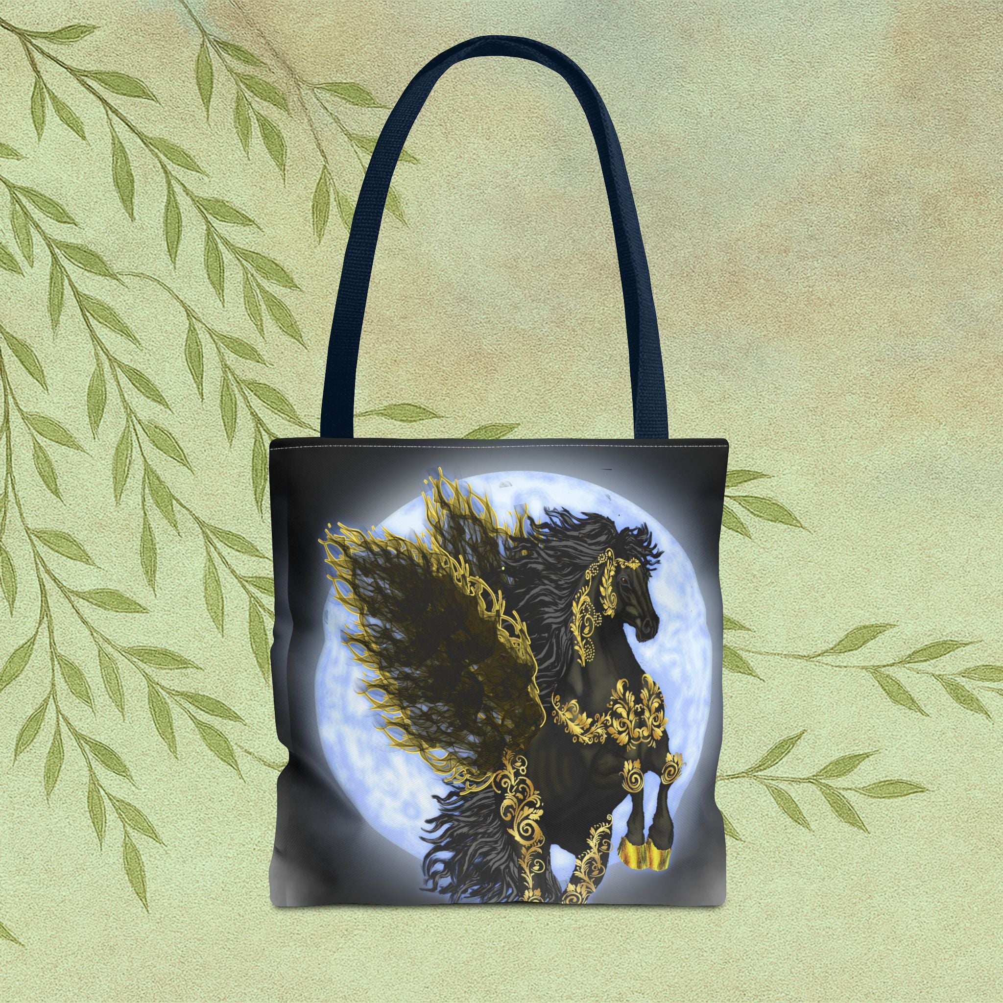 Moonlit Golden Pegasus Tote Bag