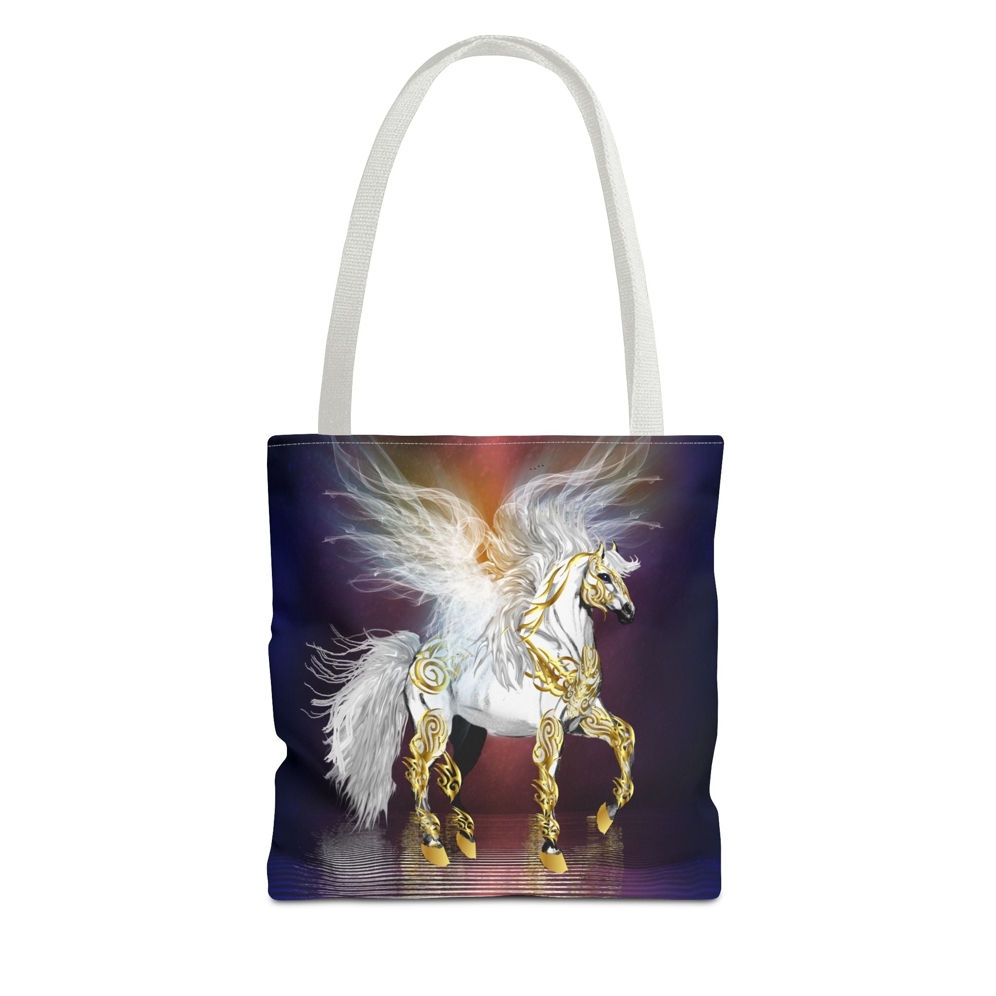 Pegasus Fantasy Tote Bag — Winged Gold-Accented Unicorn Tote