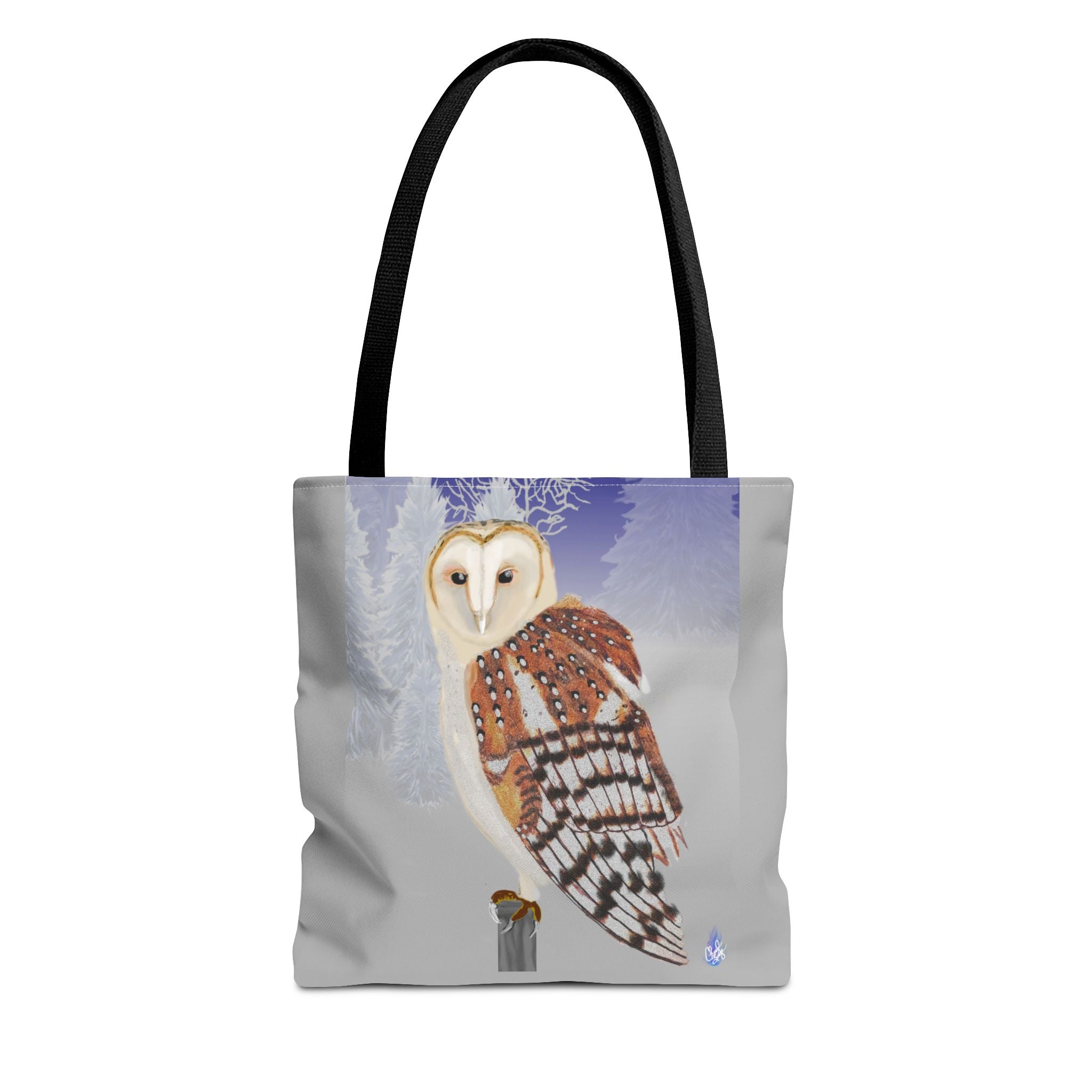 Barn Owl Art Tote Bag — Illustrated Wildlife Shoulder Tote