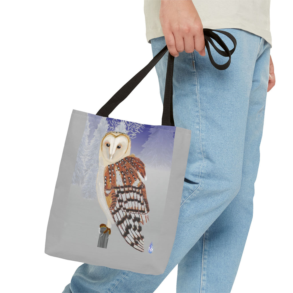 Barn Owl Art Tote Bag — Illustrated Wildlife Shoulder Tote