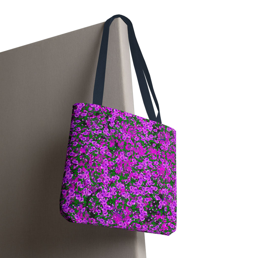Pink Floral Pattern Tote Bag — All-Over-Print Reusable Shopper