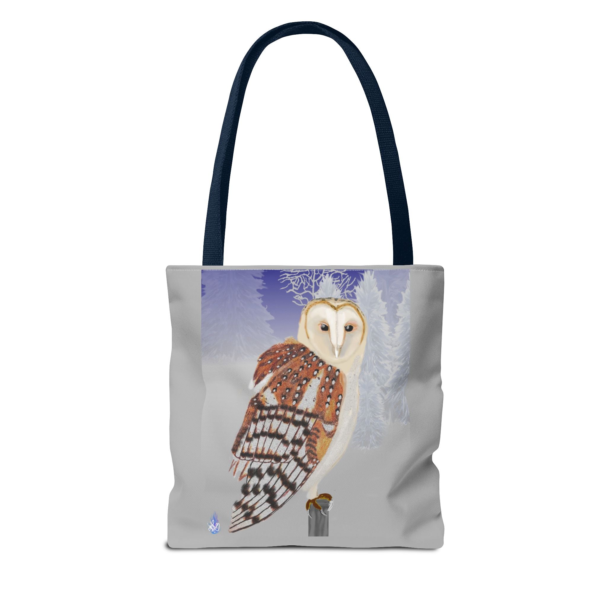 Barn Owl Art Tote Bag — Illustrated Wildlife Shoulder Tote