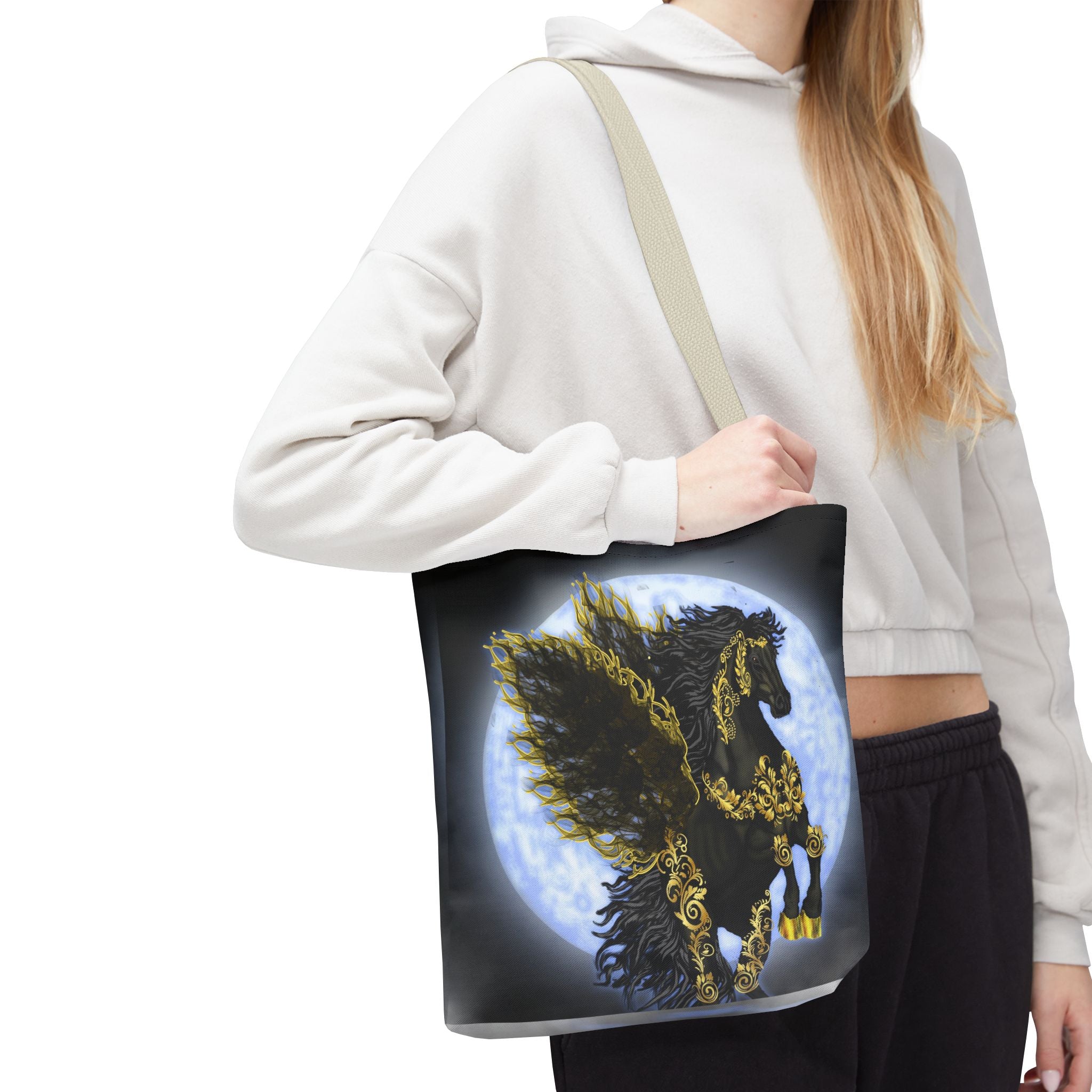 Moonlit Golden Pegasus Tote Bag