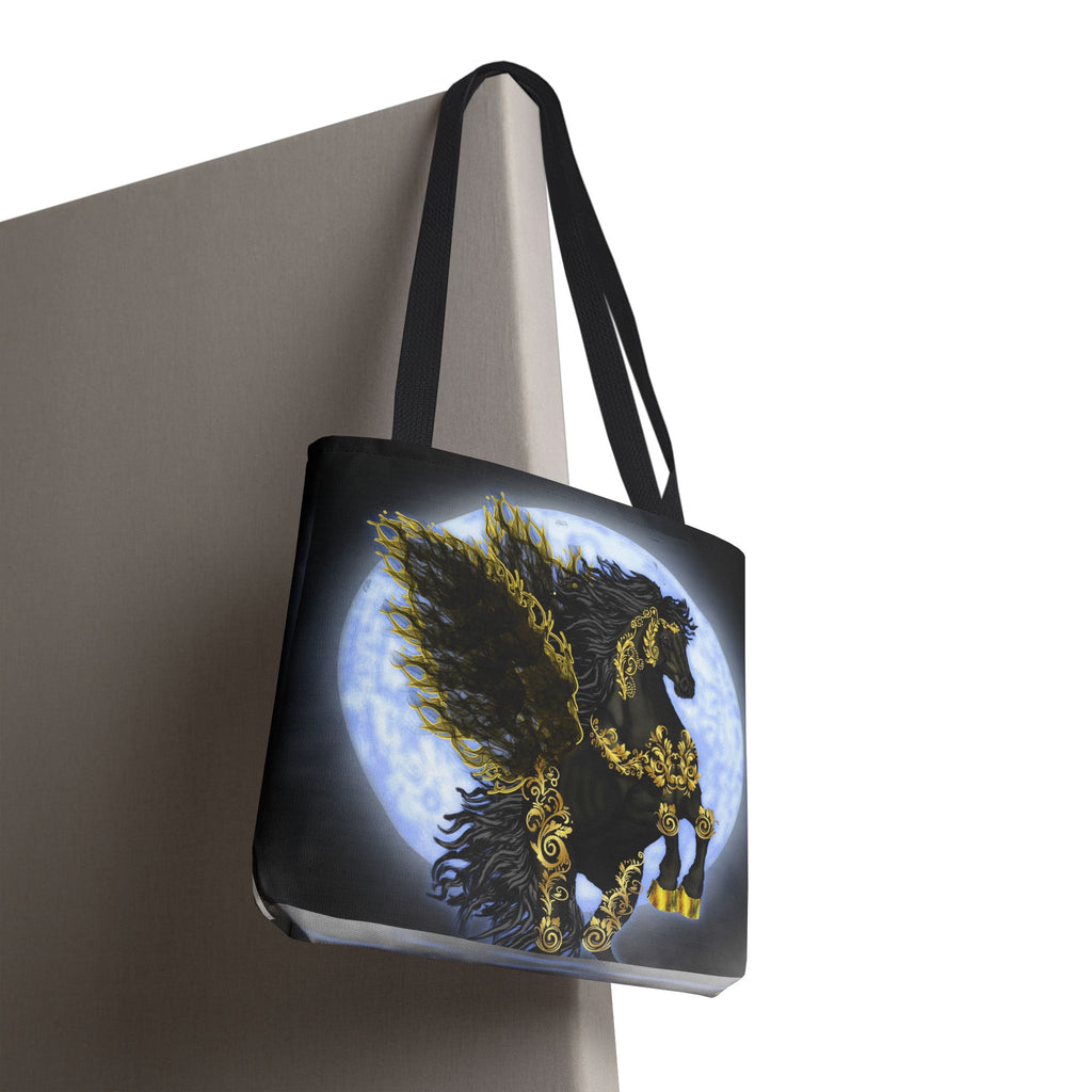 Moonlit Golden Pegasus Tote Bag