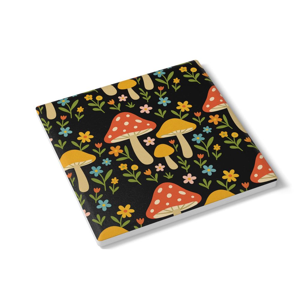 Mushroom Floral Ceramic Coaster