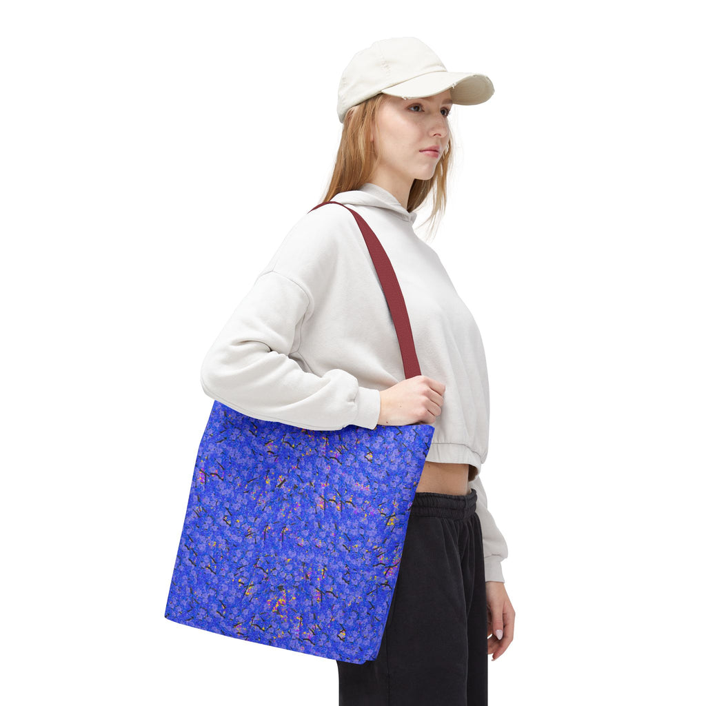 Blue Abstract Tote Bag - Artistic All-Over Print Beach & Market Tote