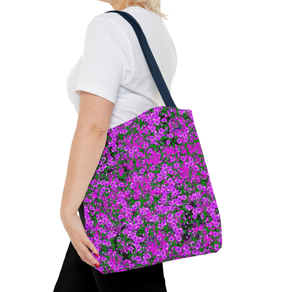 Pink Floral Pattern Tote Bag — All-Over-Print Reusable Shopper