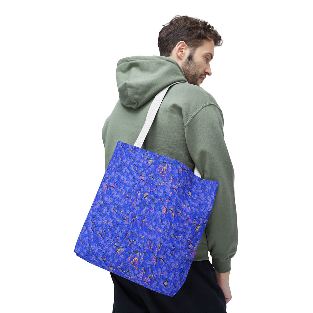 Blue Abstract Tote Bag - Artistic All-Over Print Beach & Market Tote