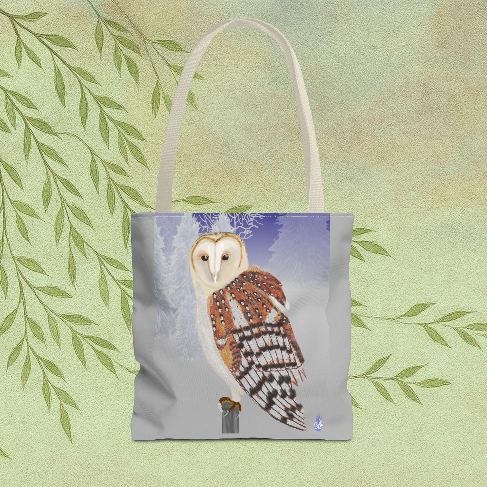 Barn Owl Tote Bag — Illustrated Wildlife Shoulder Tote