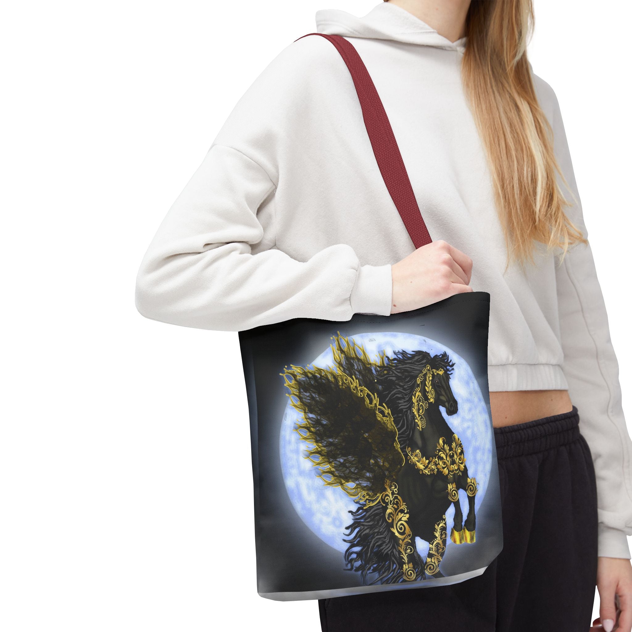 Moonlit Golden Pegasus Tote Bag
