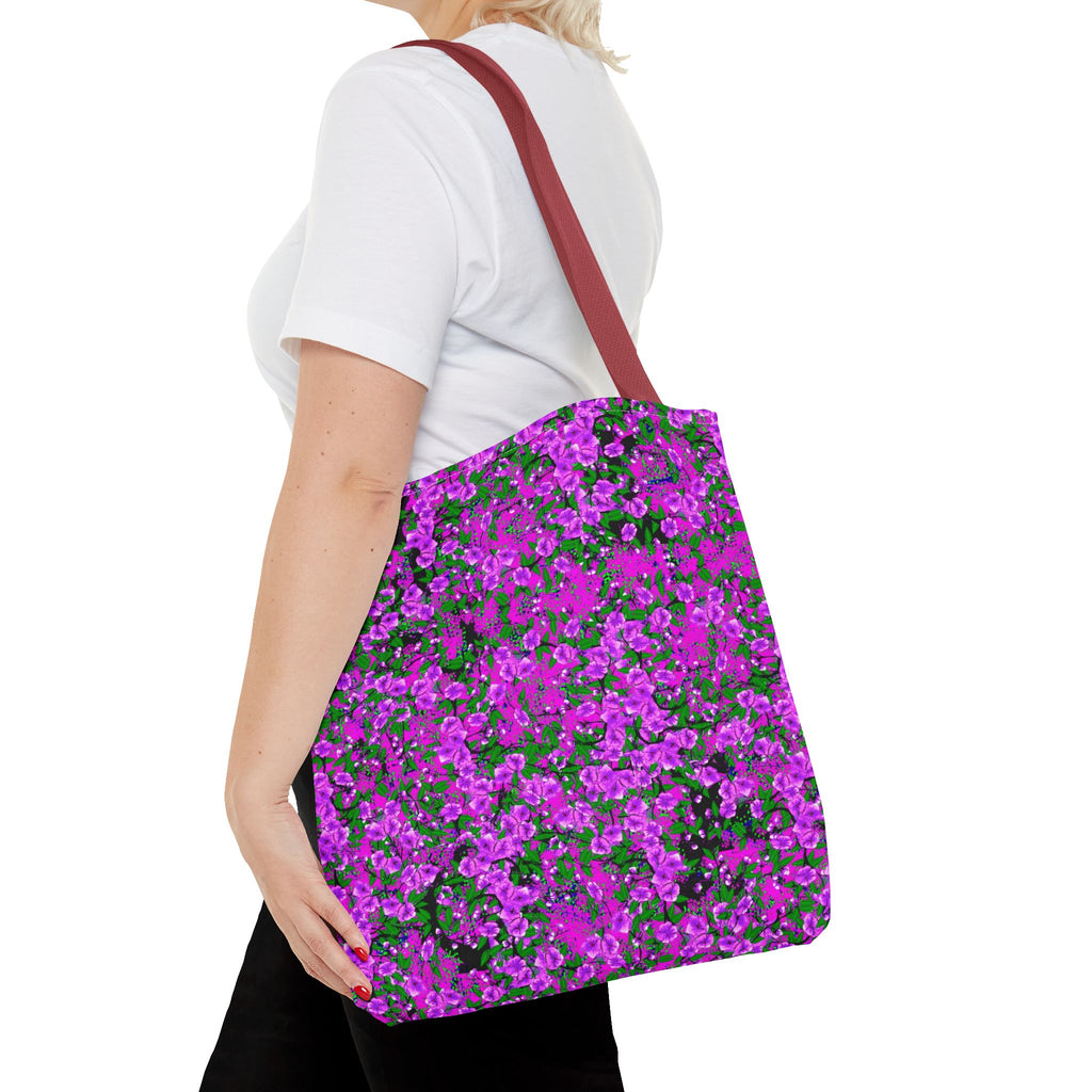 Pink Floral Pattern Tote Bag — All-Over-Print Reusable Shopper