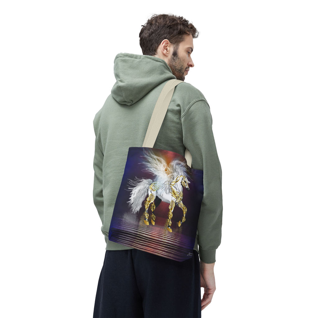 Pegasus Fantasy Tote Bag — Gold-Accented Pegasus Tote