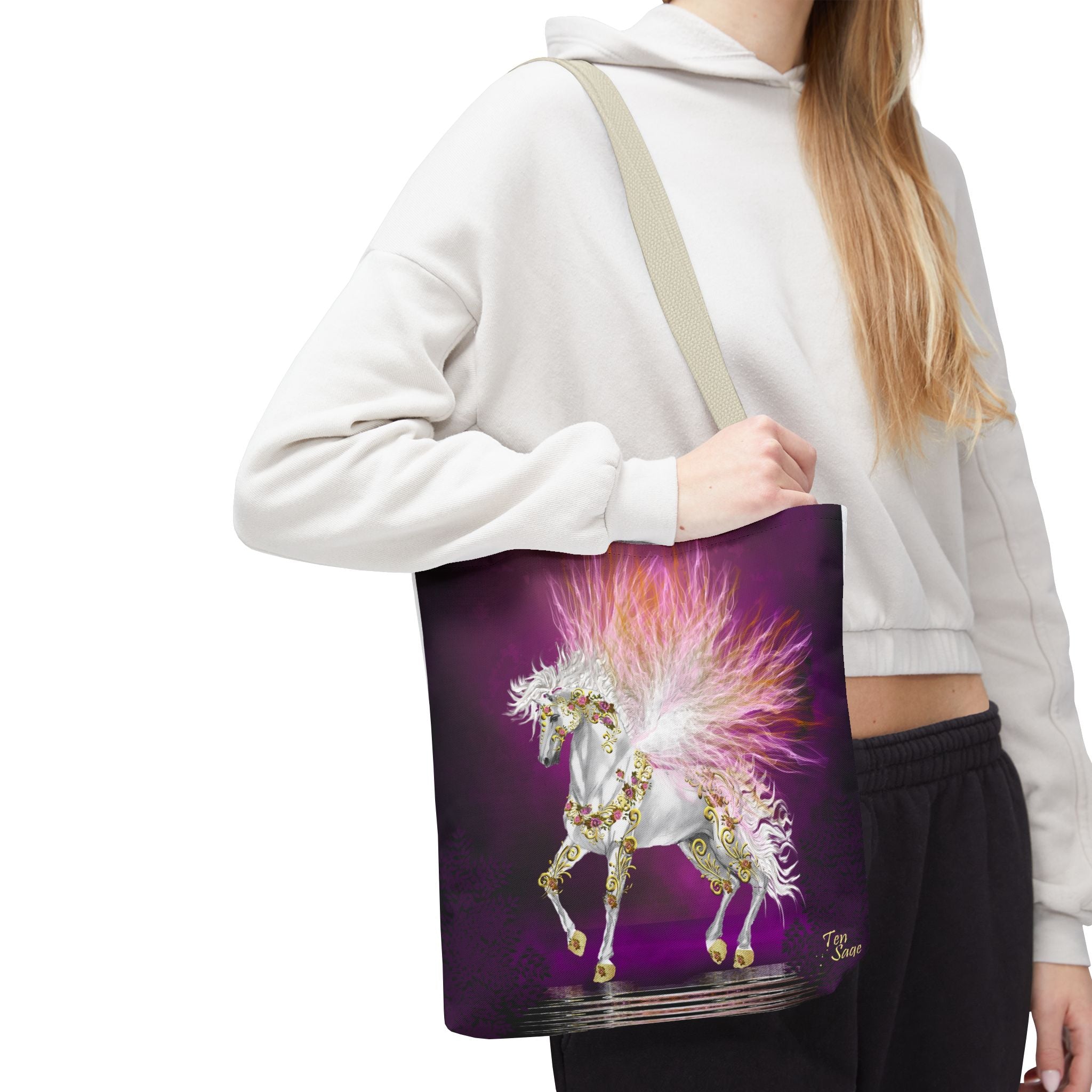 Fantasy Pegasus Pink Tote Bag