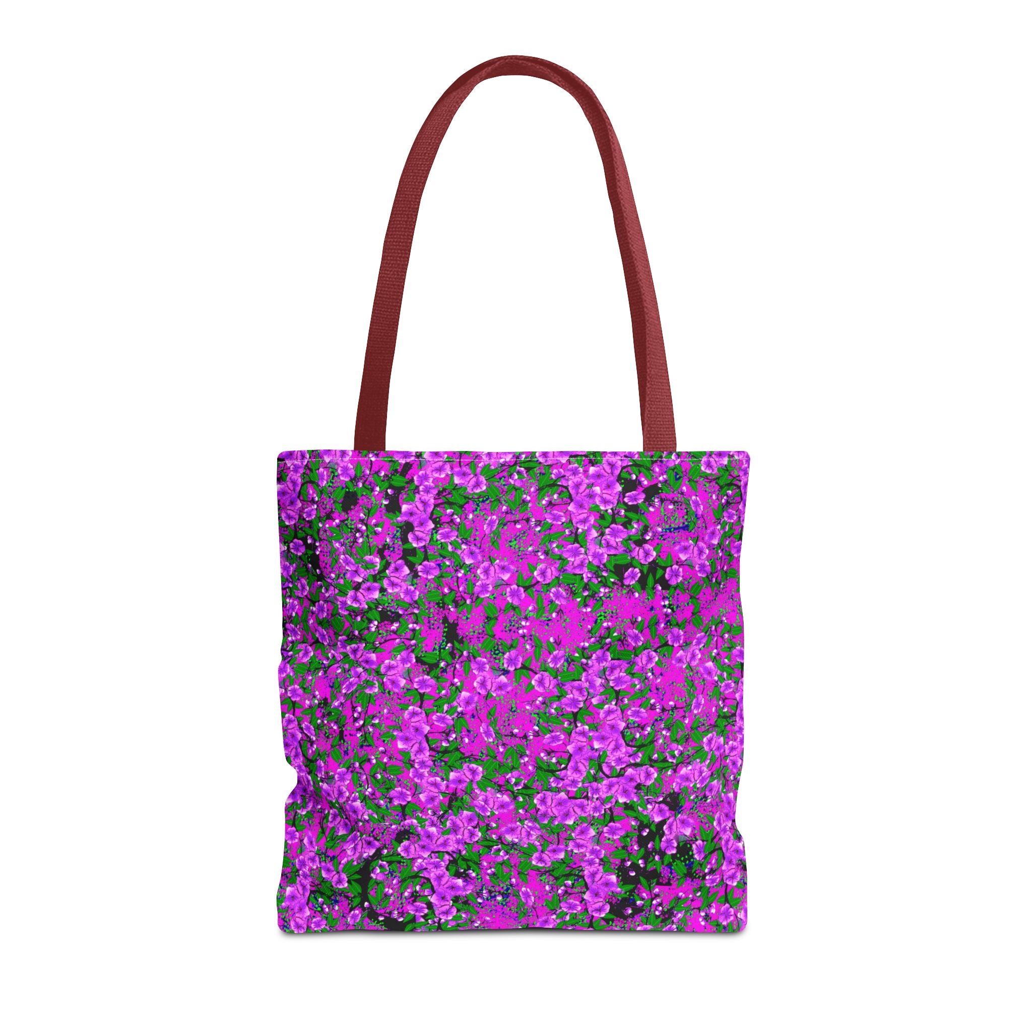 Pink Floral Pattern Tote Bag — All-Over-Print Reusable Shopper