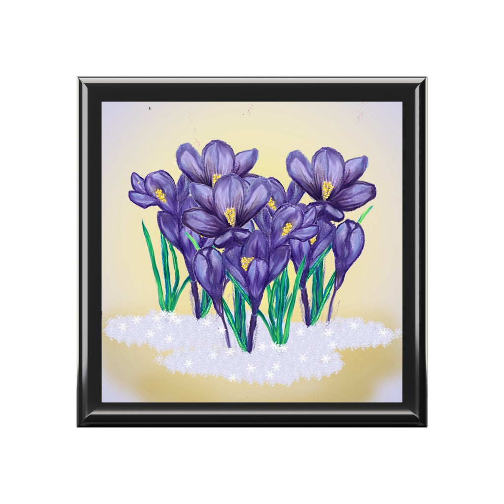 Floral Jewelry Box — Purple Crocus Keepsake Box