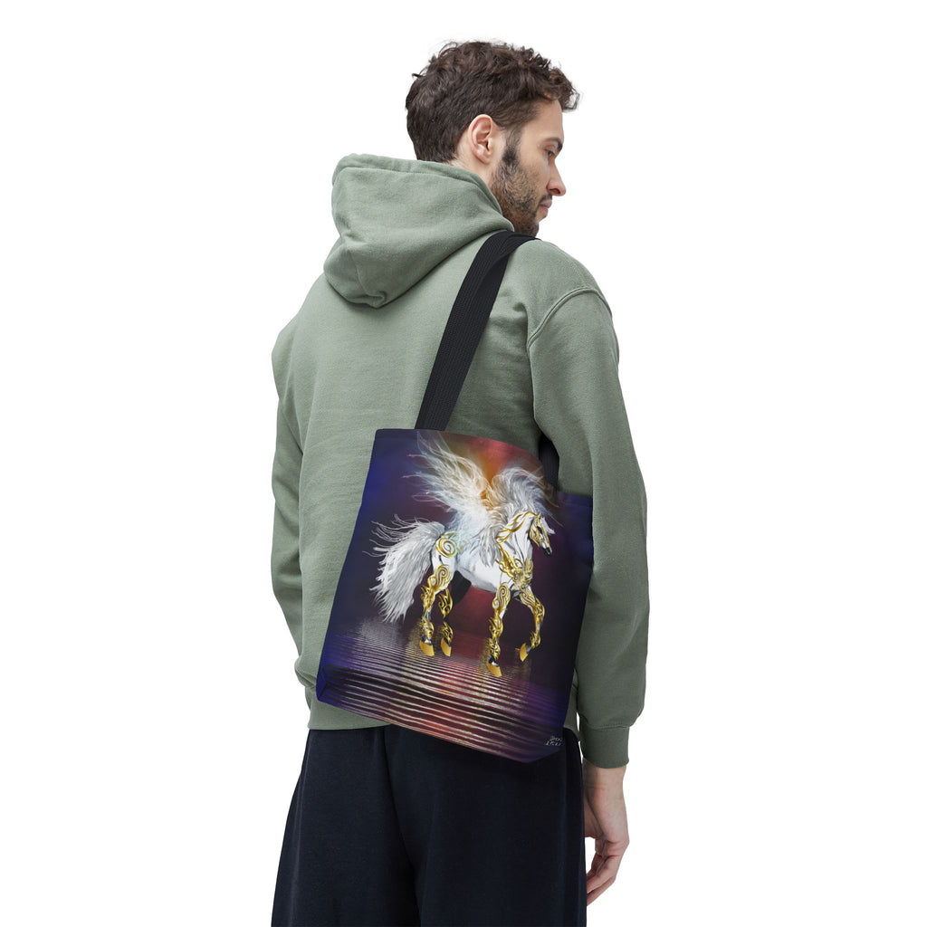 Pegasus Fantasy Tote Bag — Gold-Accented Pegasus Tote