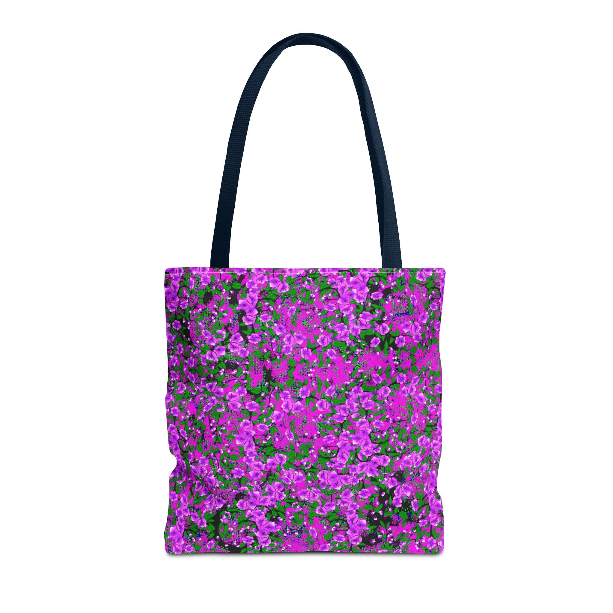Pink Floral Pattern Tote Bag — All-Over-Print Reusable Shopper