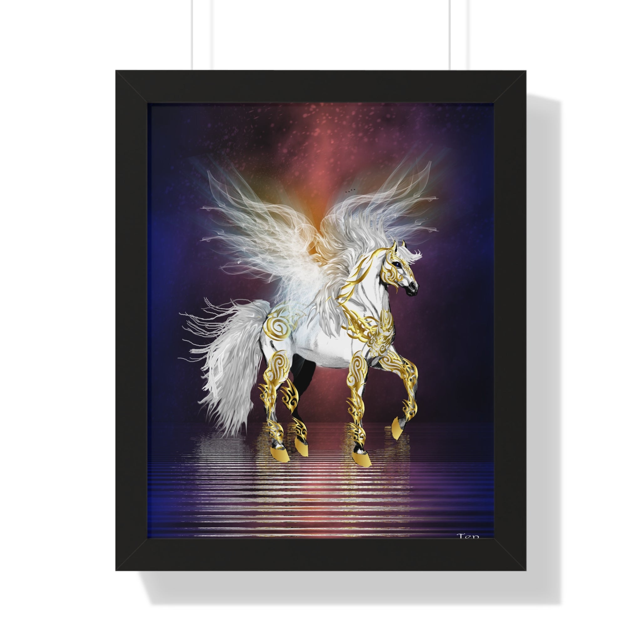 Pegasus Art Print — Framed Vertical Fantasy Poster