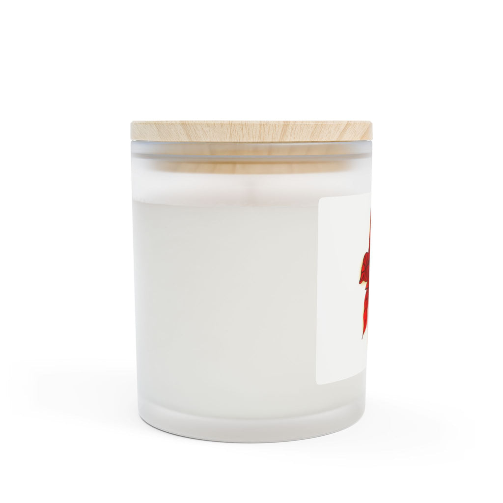 Poinsettia Frosted Glass Candle — 11oz Holiday Soy Candle