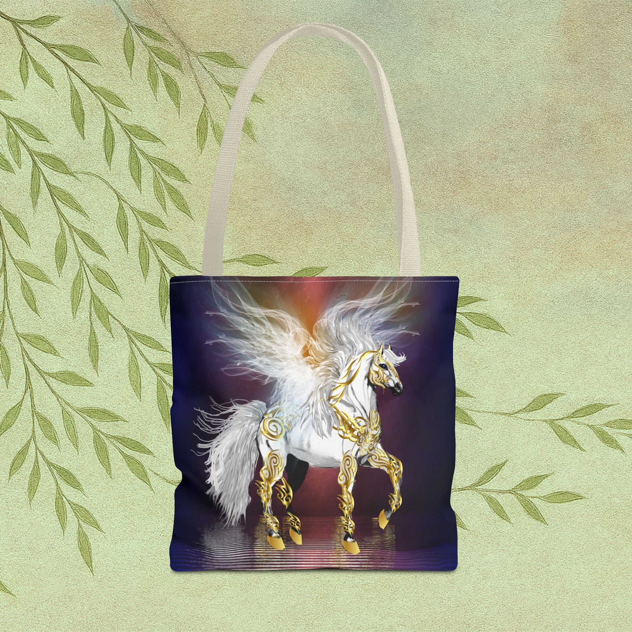 Pegasus Fantasy Tote Bag — Gold-Accented Pegasus Tote