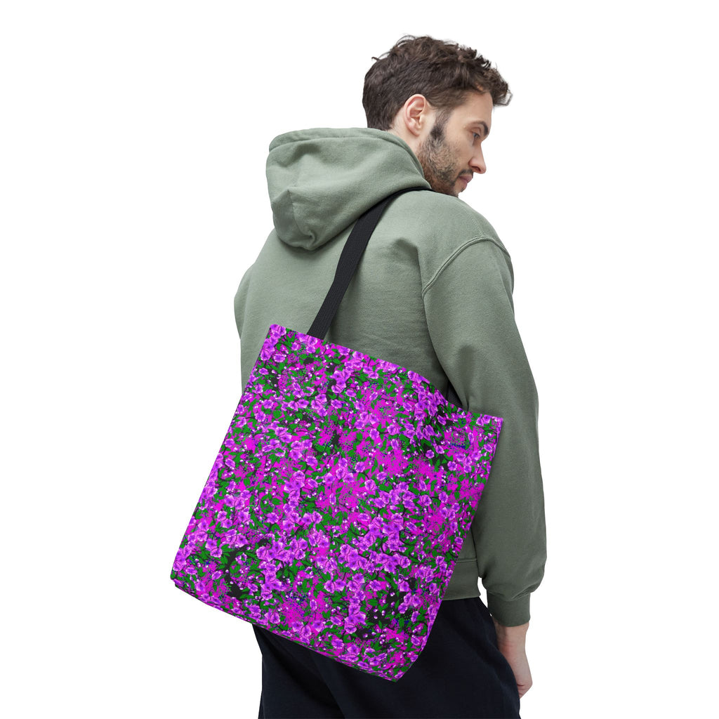 Pink Floral Pattern Tote Bag — All-Over-Print Reusable Shopper