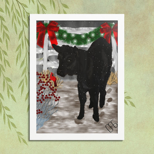 "Miracle's First Christmas' Framed Poster — Festive Farmhouse Holiday Wall Art