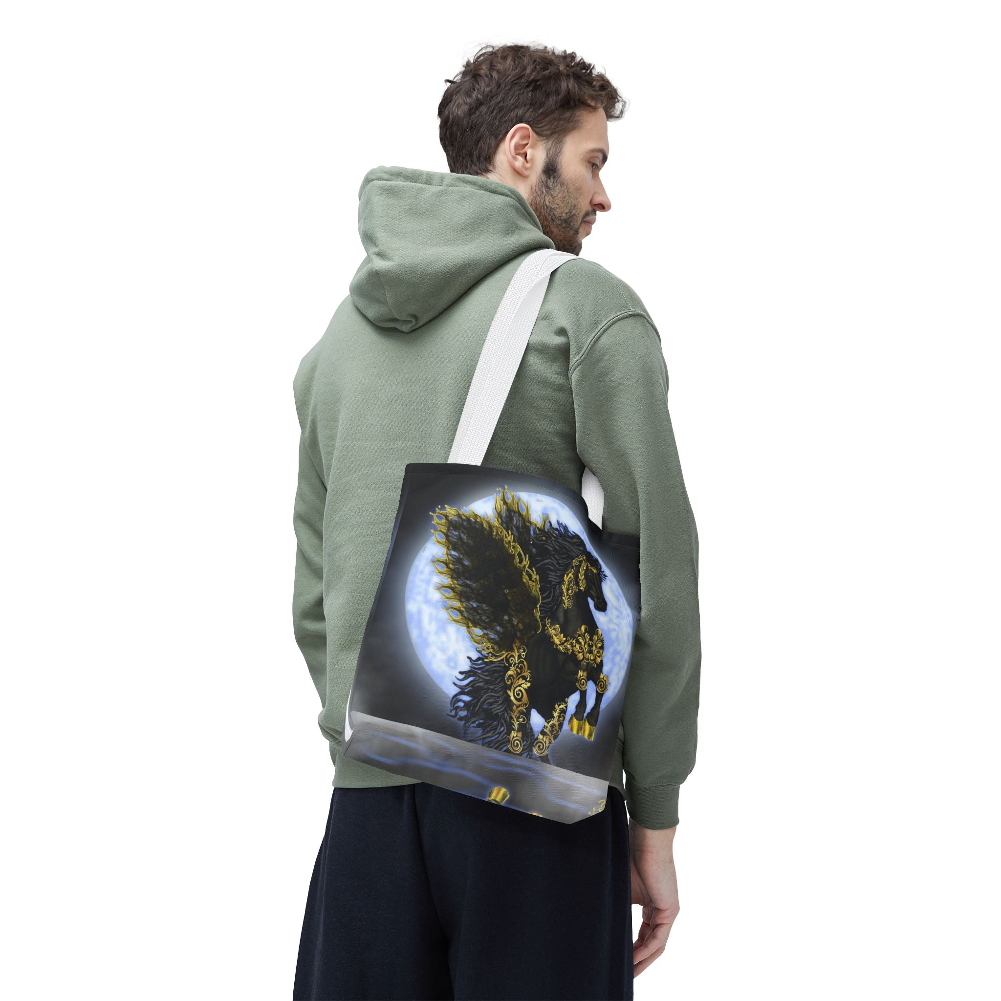Moonlit Golden Pegasus Tote Bag