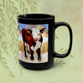 Herford Calf 15oz Black Mug — Playful Calf Coffee Cup